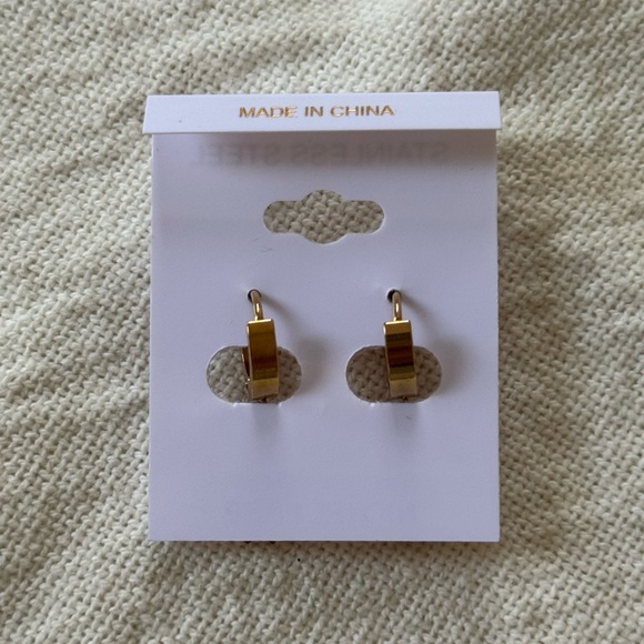 Gold Sunflower Earrings | Stainless Steel - Picture 2 of 4